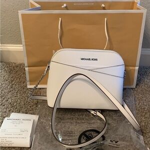 Michael Kors Women’s Medium Dome Crossbody Bag Purse- Optic White *NWT*